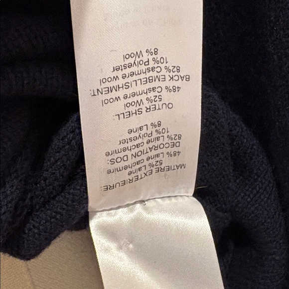 Chloé Cashmere Wool Knit Sweater Crochet Butterfly Intarsia Royal Navy Small - Picture 10 of 12